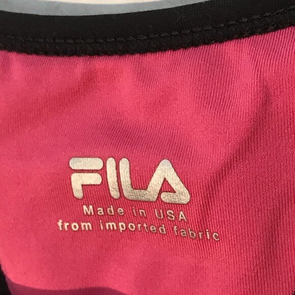 FILA Pink Black Jersey Women Tank Top Athletic Activewear Yoga Workout Top XS - Picture 4 of 7